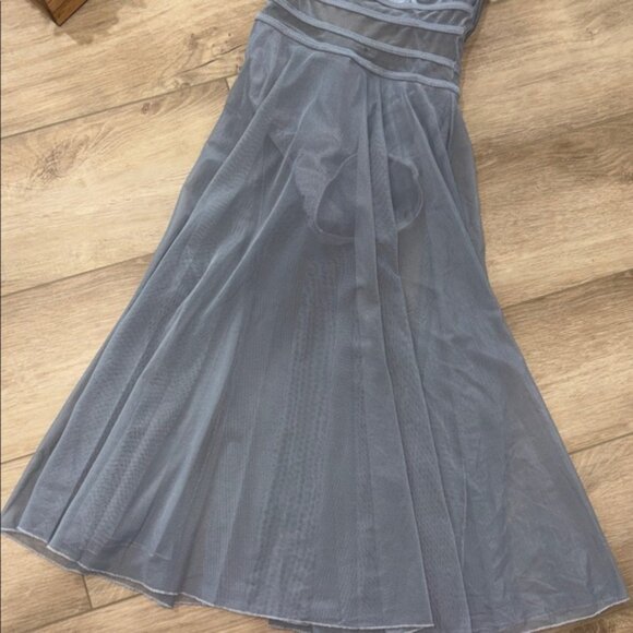 LA Designs Jr. Gray Dance Costume with Long Skirt | Open Back | youth Junior - Picture 3 of 8